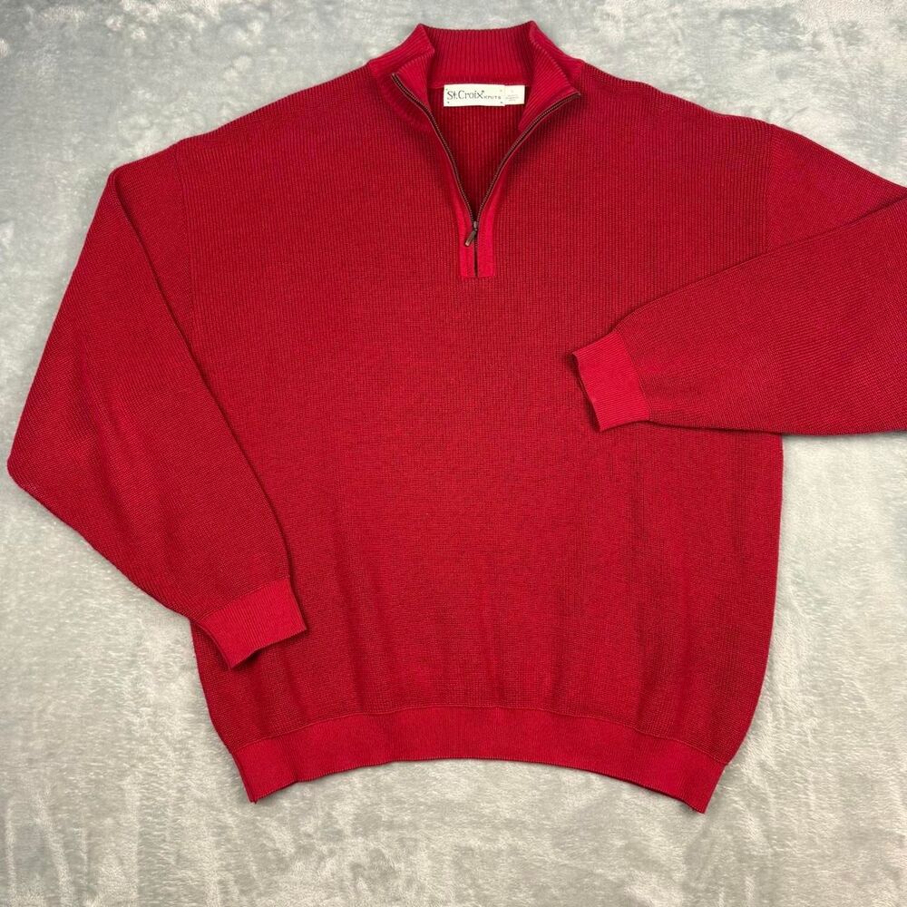 Unbranded Men's Red and Burgundy Jumper